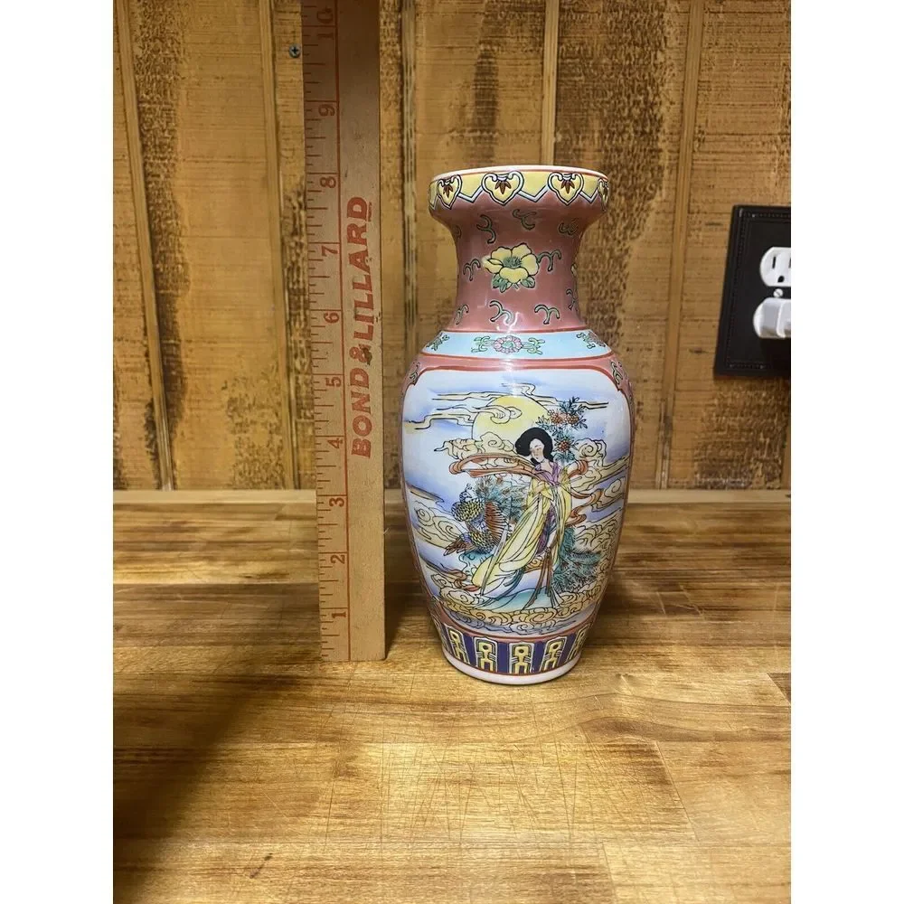 1990s Vintage‎ Japanese Scene Porcelain Vase VERY RARE!!! 8